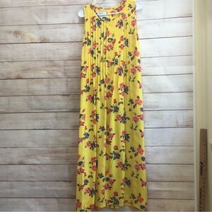 VINTAGE SARAH ELIZABETH YELLOW FLORAL MAXI DRESS